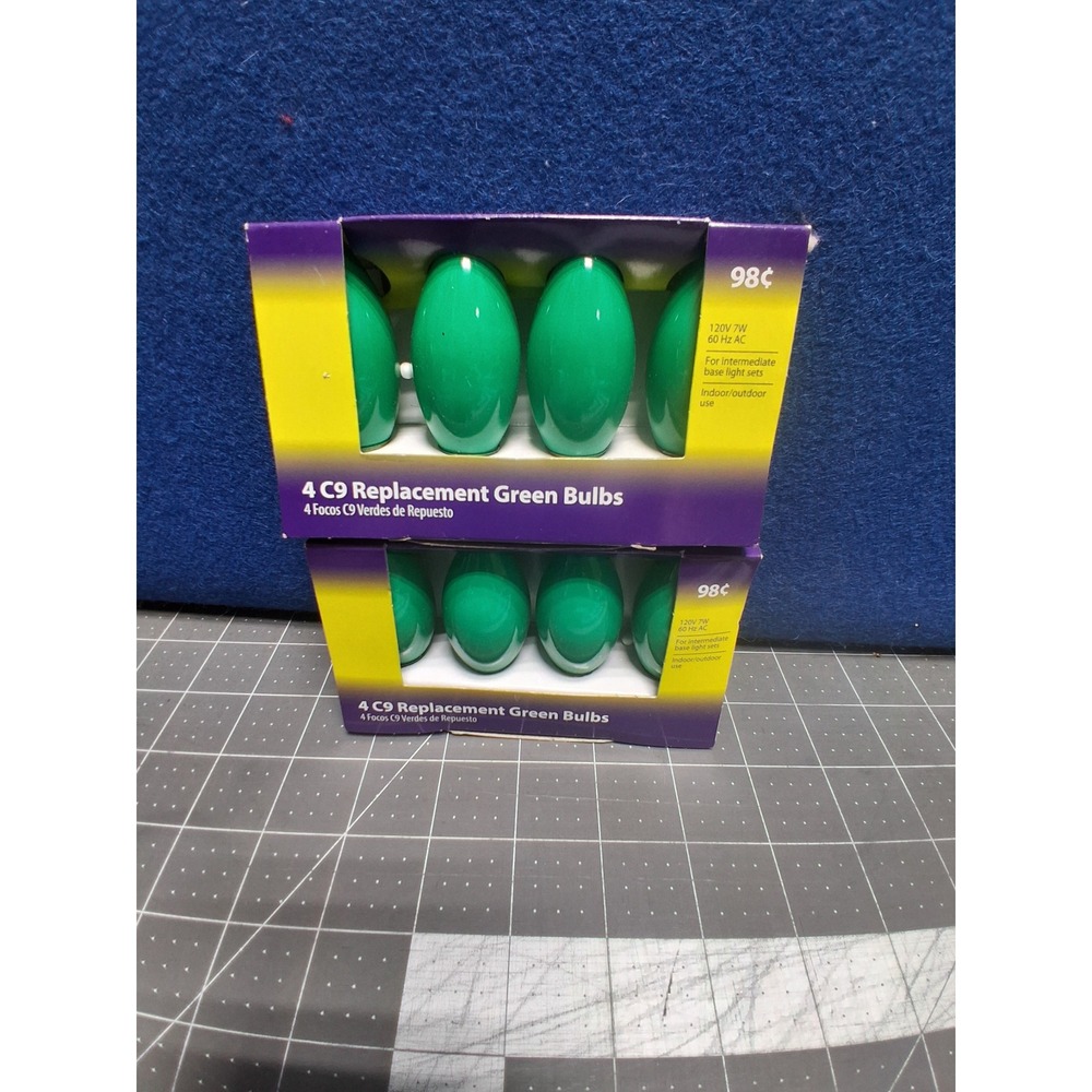 Light Keeper Pro C9 Replacement Bulbs Green 8 Count 7W Intermediate Base 120V